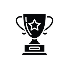 Simple black silhouette of a trophy with a star