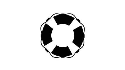 Vector illustration&nbsp;of black and white icon or silhouette of a lifebuoy or life preserver ring isolated on transparent background