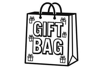 Naklejka premium Bold Gift Bag Design. Gift Bag ? Bold Block Lettering; thick uppercase letters with subtle inner shadow,