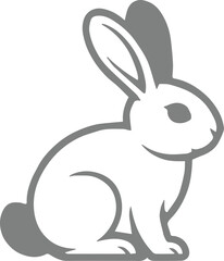 rabbit silhouette outline vector mascot for children book and icon art