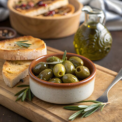 small ceramic bowl with olives