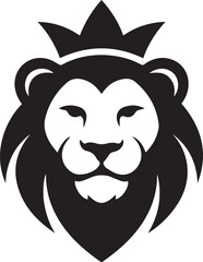 Obraz premium lion head crown heraldry vector icon for seal monogram and mark