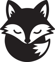 fox logo circular curled tail emblem for brand identity