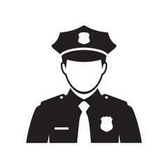 police badge and uniform vector icon set for security
