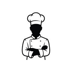 chef icon chef hat silhouette vector logo for food service and branding