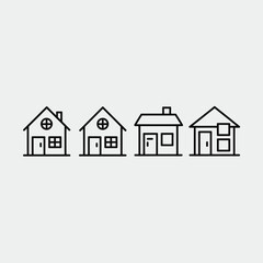 Simple line art houses collection minimalist design