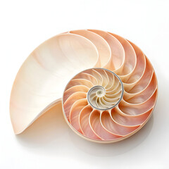 Obraz premium view of a seashell on white background