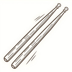 wooden drum sticks on white background