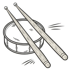 wooden drum sticks on white background