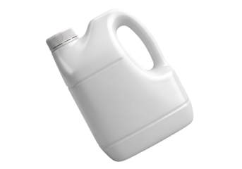 White Plastic Gallon Jug with Ribbed Cap and Handle container bottle