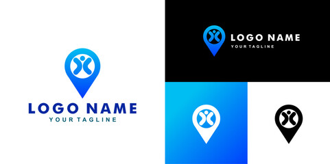 Location symbol and human design vector icon