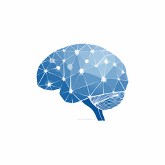 Abstract technology brain with connected nodes and network.