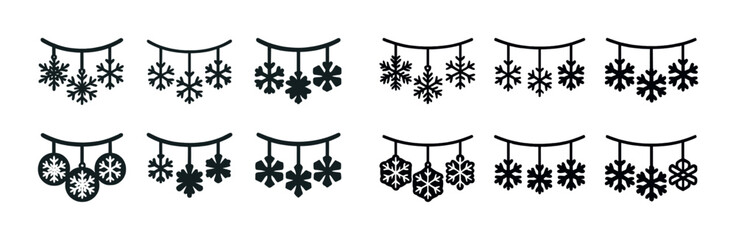 Black snowflake ornament designs for festive decor