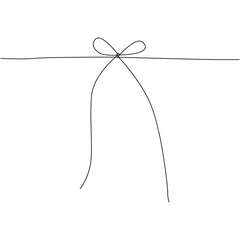 Dashed Line and Bow Knot Graphic Element Isolated on White Background for Design and Decoration