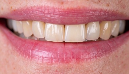 Smiling mouth with healthy with white teeth.