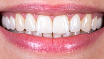 Perfect smile with teeth, healthy mouth, and white.