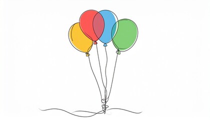 Colorful Balloons on White Background.
