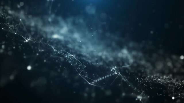 Abstract digital network with interconnected dots and lines, creating a futuristic and technological feel. - Powered by Adobe