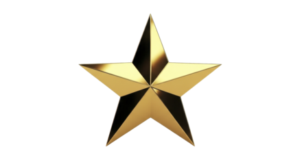 Shining golden christmas star on a transparent background, PNG image, PNG file, perfect for holiday decorations and festive designs