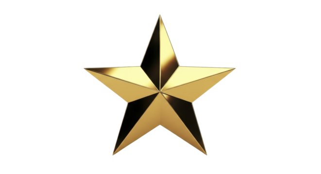 Shining golden christmas star on a transparent background, PNG image, PNG file, perfect for holiday decorations and festive designs