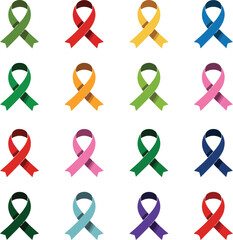 Bow ribbon silhouette set collection of decorative bows