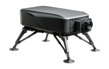 Rectangular lander featuring extendable legs and an integrated spectrometer.