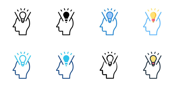 Open mindedness icon set multiple style collection vector illustration 
