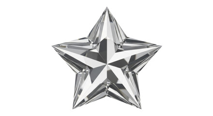 Obraz premium Shimmering faceted crystal star Christmas tree topper ornament on a transparent background PNG file