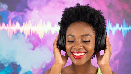 Woman with headphones listening to music. (1)