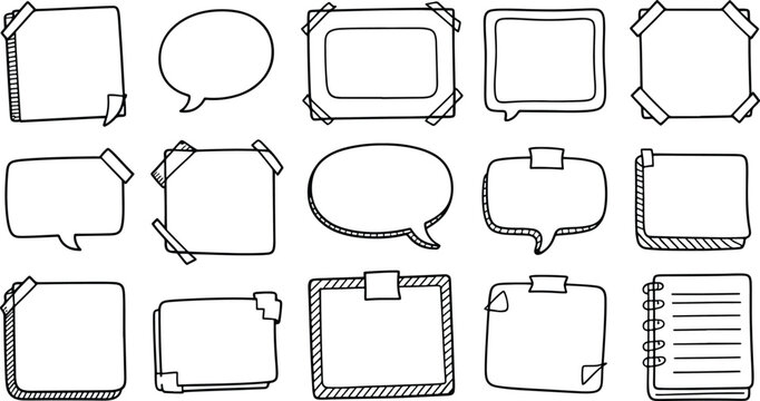 Doodle Speech Bubbles and Note Paper Collection