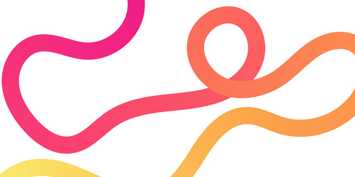 Wavy line background, warm flowing line : Abstract background with multiple thick, curving lines in warm colors: pink, red, orange, and yellow. forming loose looping curves in a bright modern abstract