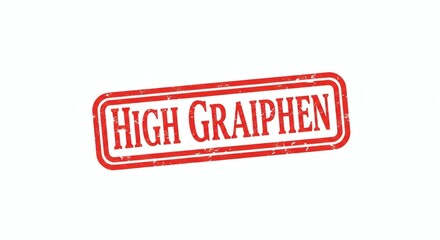 Red rectangular rubber stamp with the text HIGH GRAIPHEN in a distressed, grunge style on a white background.
