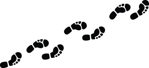 Footprints on a Journey Simple Black and White