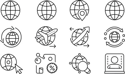 Global Business and Technology Icon Set