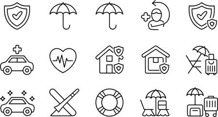 Insurance Icons Protection Safety Security