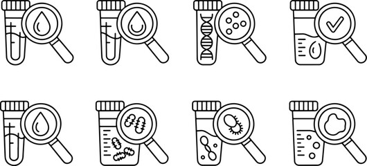 Lab Test Icons Medical Research Vector