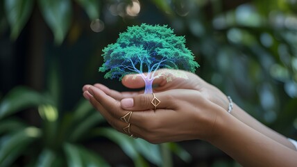 Nurturing the Future of Our Planet a Symbol of Growth and Hope for a Sustainable Tomorrow and Environmental Preservation through Digital Innovation