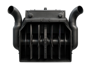 Rail snow cutter featuring vertical rotating blades and side snow ejection pipes.