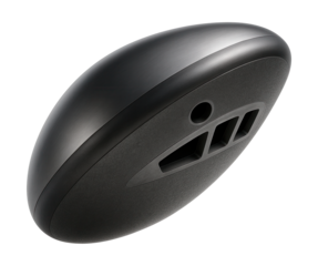 Elliptical probe featuring a durable heat shield and atmospheric sampling openings.