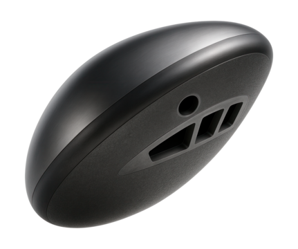 Elliptical probe featuring a durable heat shield and atmospheric sampling openings.