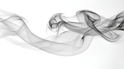 Wisps of Delicate Gray Smoke Swirling Gracefully on Transparent Background