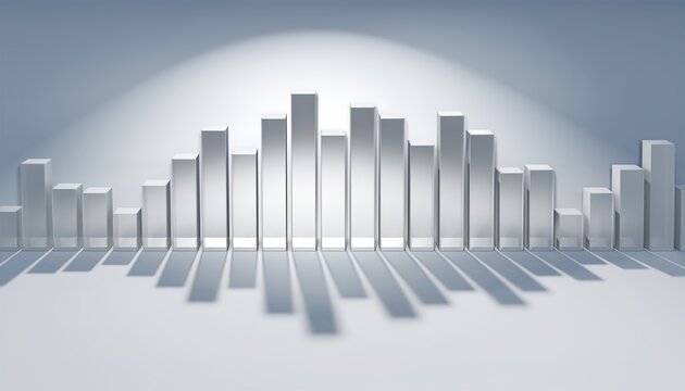 Minimalist White 3D Equalizer Bars