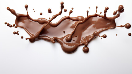 Milk Chocolate Pieces Falling with Small Drips of Melted Chocolate on Transparent Background