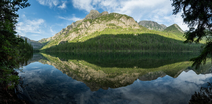 Mount Geduhn Reflects In Grace Lake In Glacier