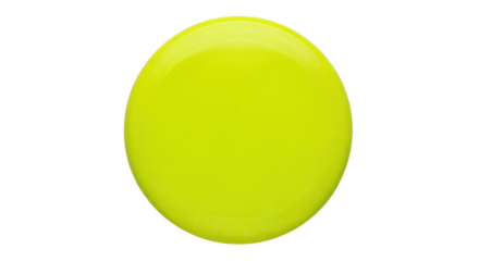Bright Yellow Flying Disc Isolated On Black Background