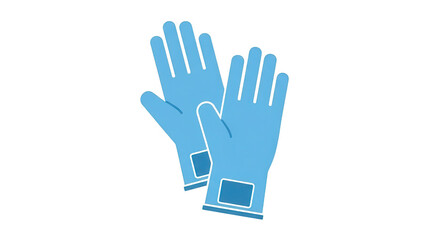 Obraz premium Blue Protective Gloves Illustration For Safety And Hygiene