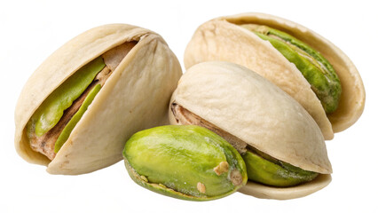 Fresh Open Pistachio Nuts Isolated on Transparent Background