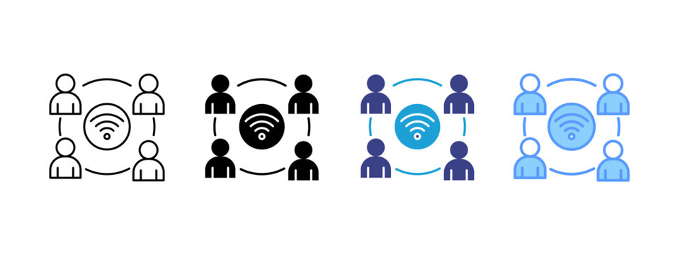 Online Collaboration Tools icon set multiple style collection