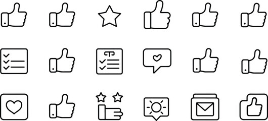 Simple line style feedback and rating icons
