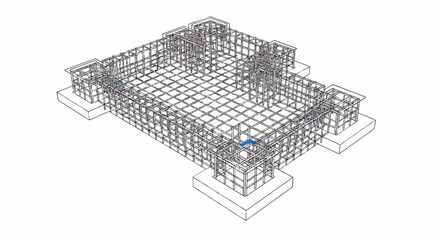 Reinforced Concrete Foundation Structural Detail Vector